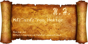 Mészáros Hektor névjegykártya